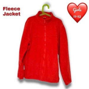 Girls Fleece red zip up jacket 11-12!